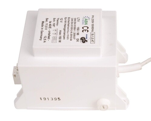 ABN Transformator, DIM, CV, 11,5V AC, 150 W, IP20