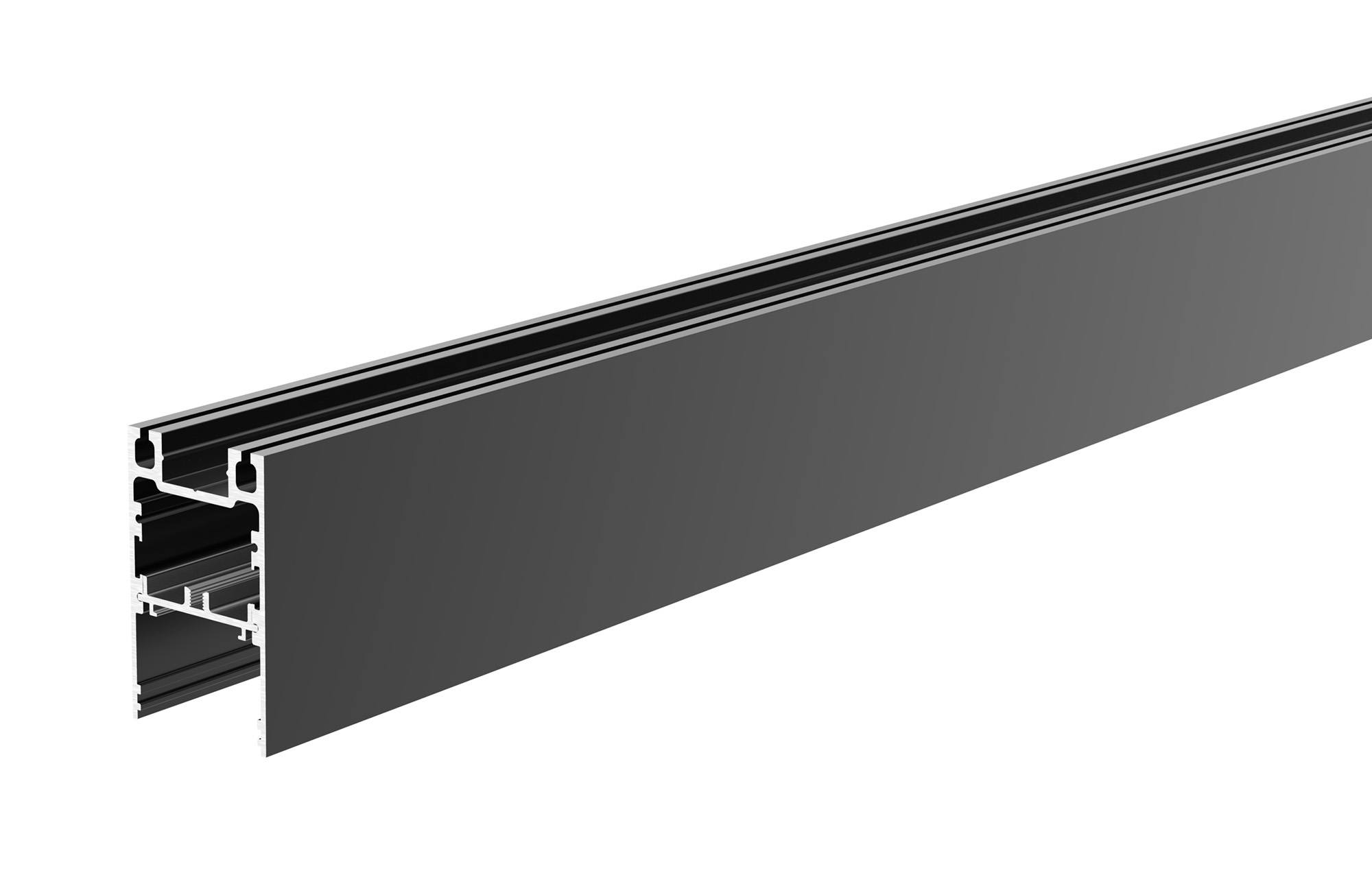 PLANO ES, 62 x 38mm, schwarz mit LED-Träger, 2m